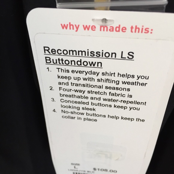 NWT  LULULEMON RECOMMISSION LONG SLEEVE BUTTONDOWN - Picture 5 of 8
